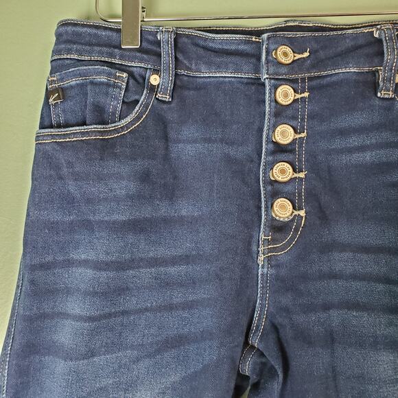 Kancan Womens Skinny Curvy High Rise Distressed Frayed Hem Jeans Size 30 - Picture 6 of 7